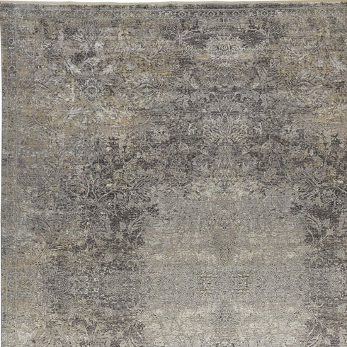 4' X 5' Tan And Gray Oriental Distressed Area Rug